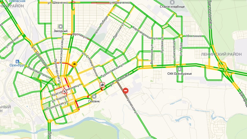 Карта пробок в оренбурге