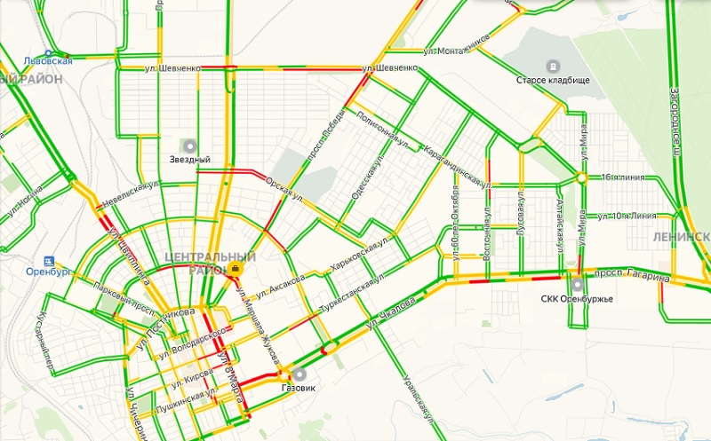 Пробки в оренбурге сейчас. Пробки Оренбург. Карта Оренбурга с пробками. Яндекс пробки Оренбург. План города Оренбурга 2021.