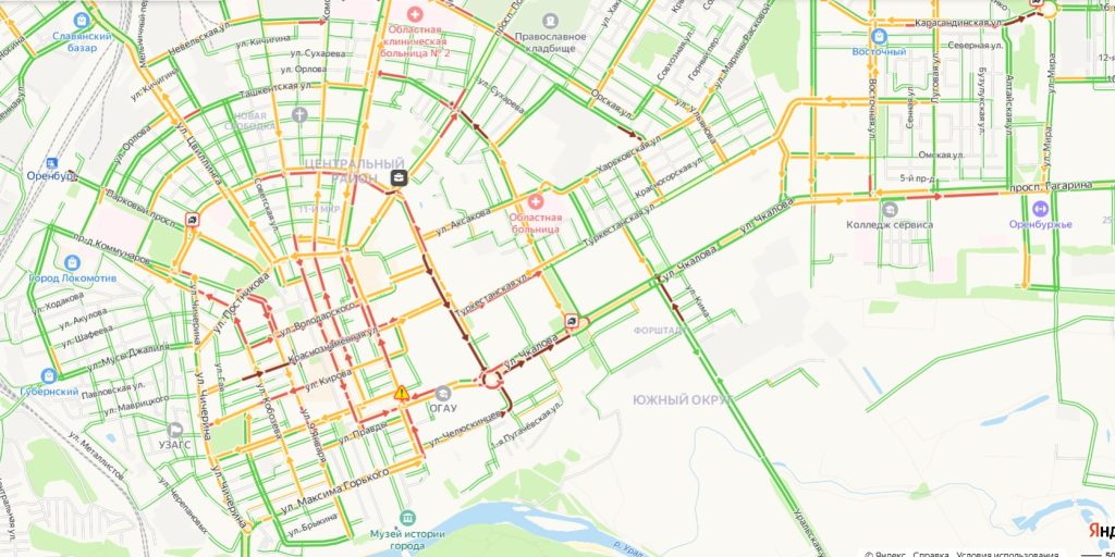 пробки в Оренбурге