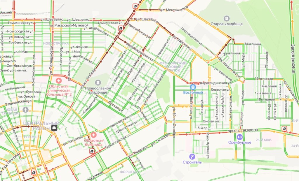 пробки в Оренбурге