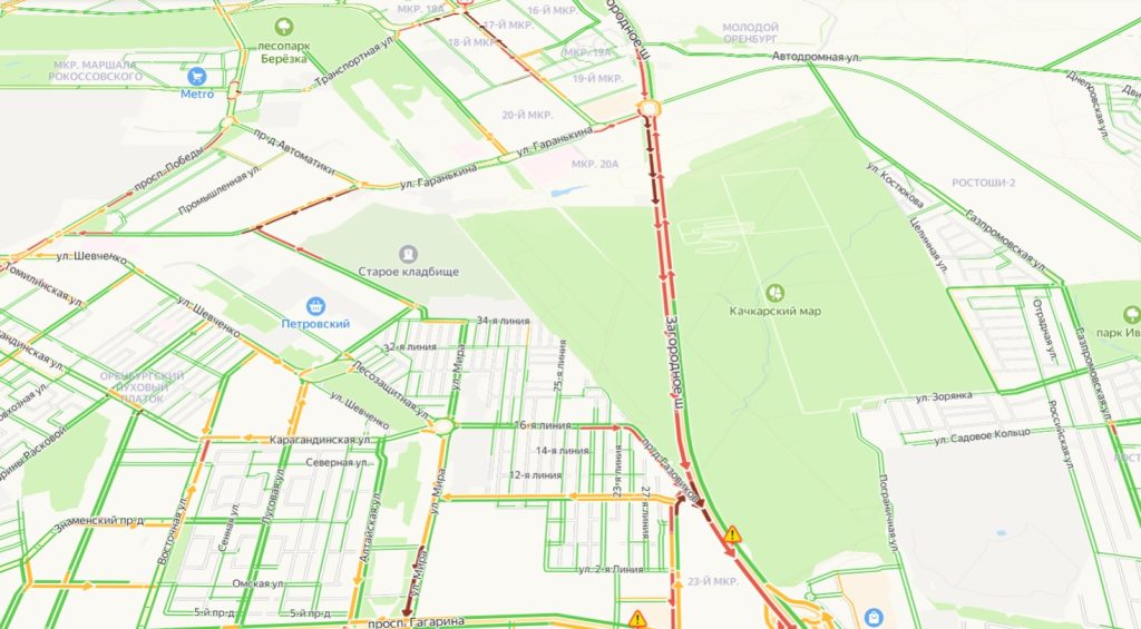 пробки в Оренбурге