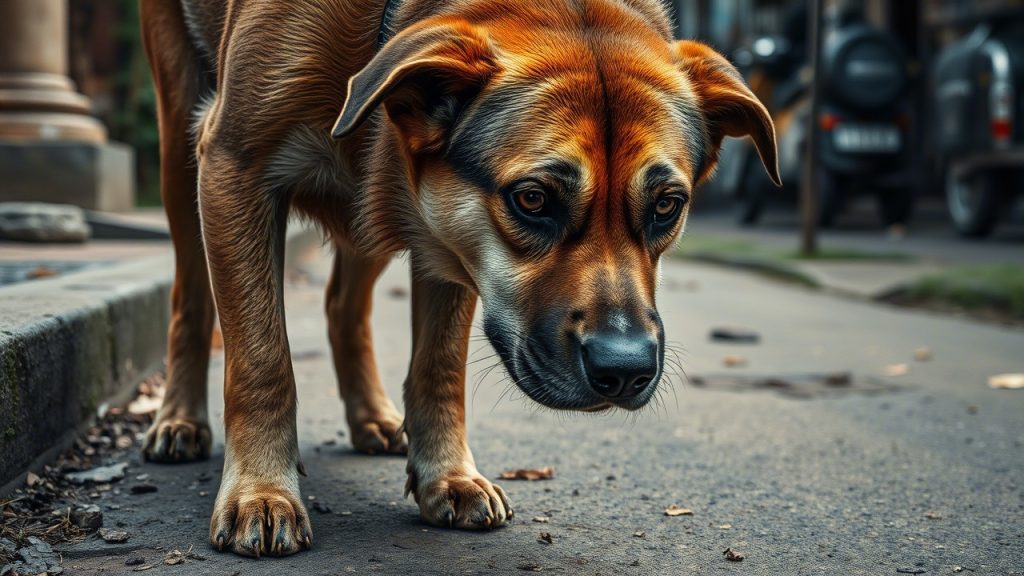 собака на улице