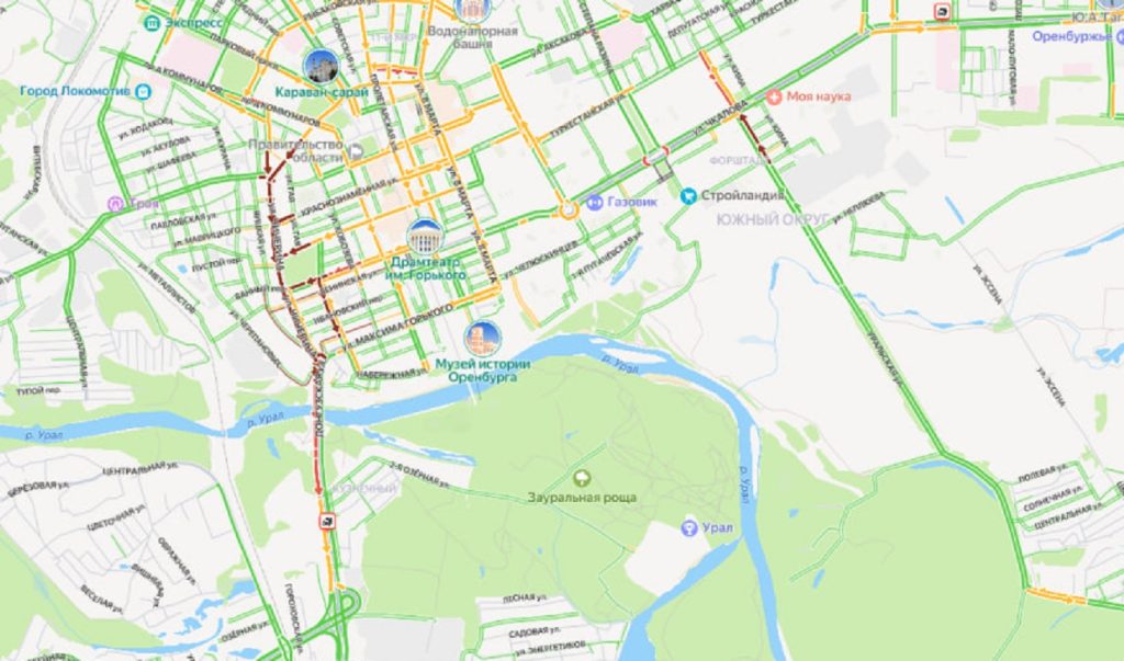 пробки в Оренбурге