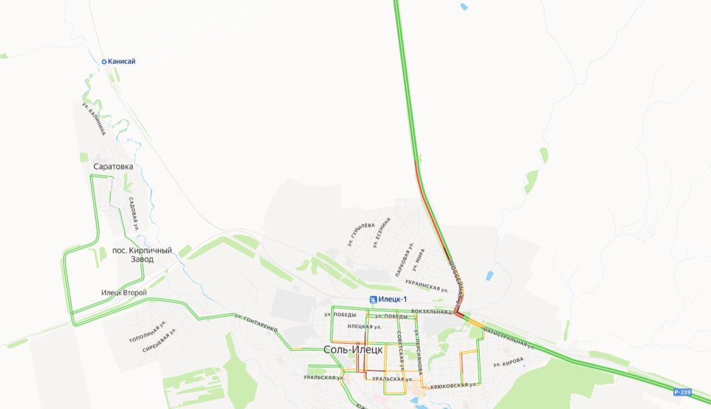 Пробка из Оренбурга в Соль-Илецк