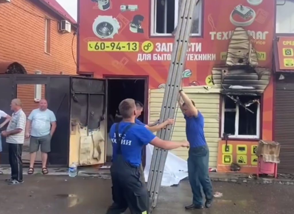 пожар в магазине на шевченко