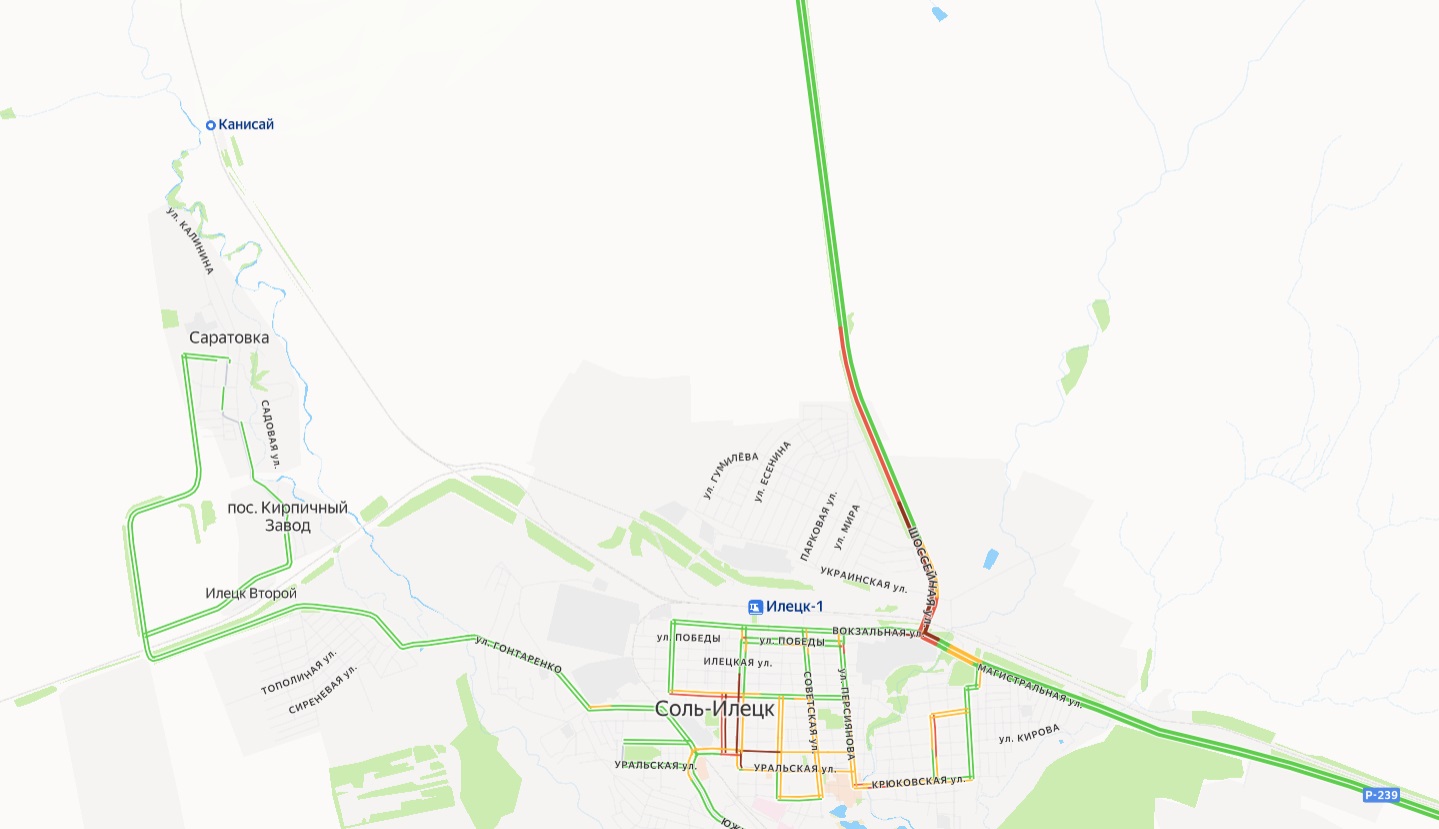 Пробка из Оренбурга в Соль-Илецк