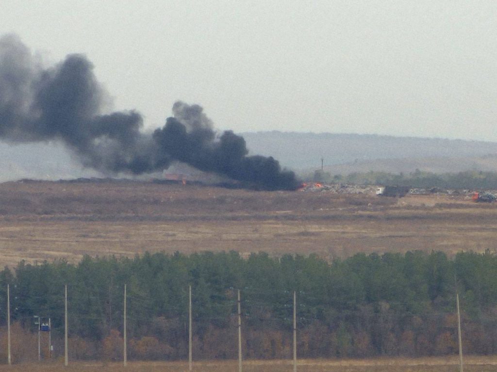 пожар свалка оренбург