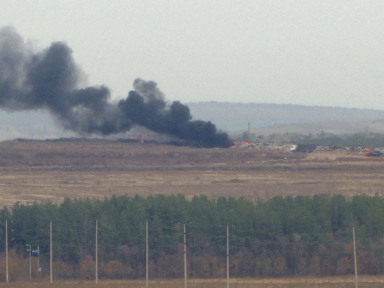 пожар свалка оренбург