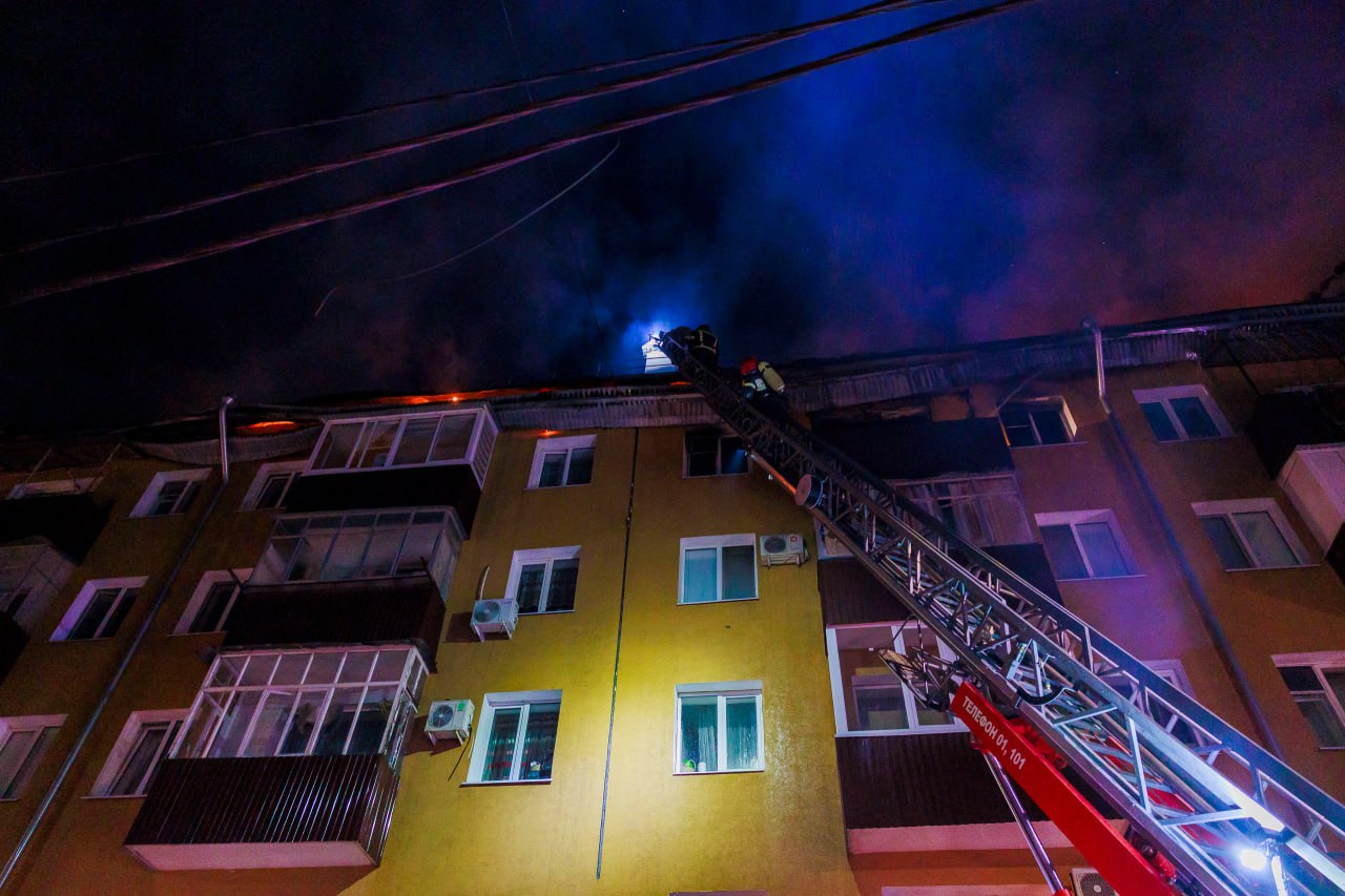 пожар в Оренбурге на проезде Больничном 15