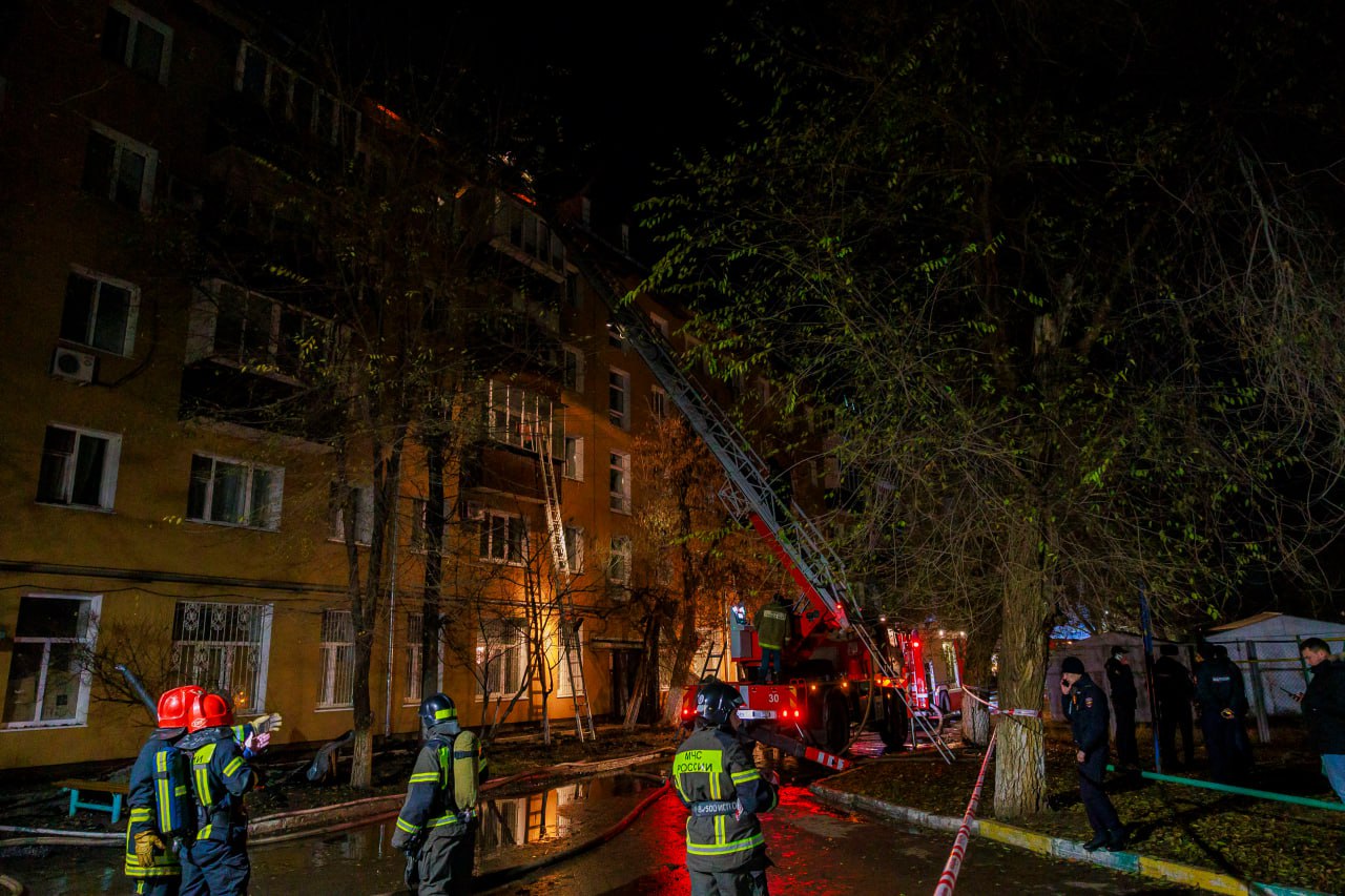 пожар в Оренбурге на проезде Больничном 15