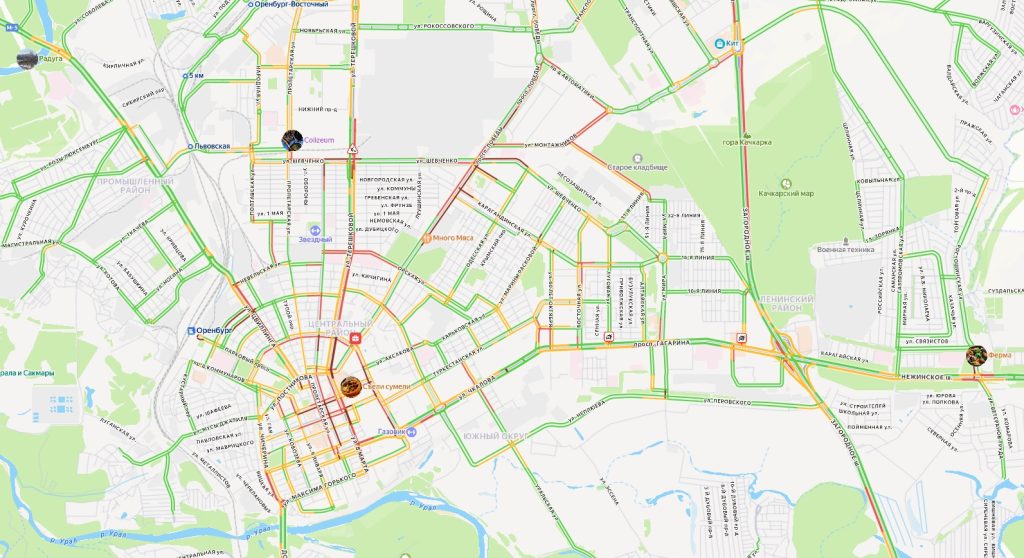 пробки в Оренбурге