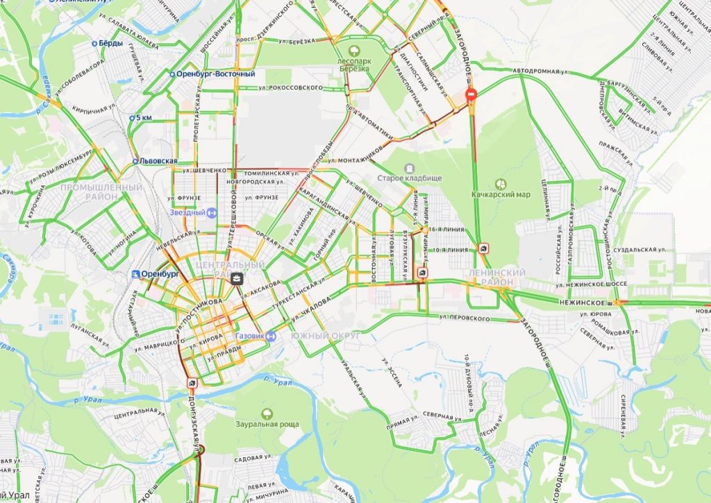 пробки в Оренбурге