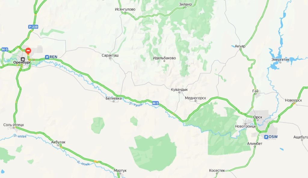 трасса Оренбург-Орск