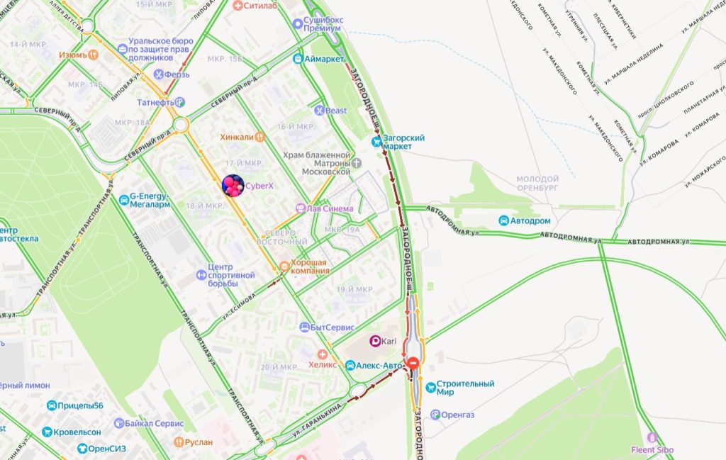 пробка на загородном шоссе