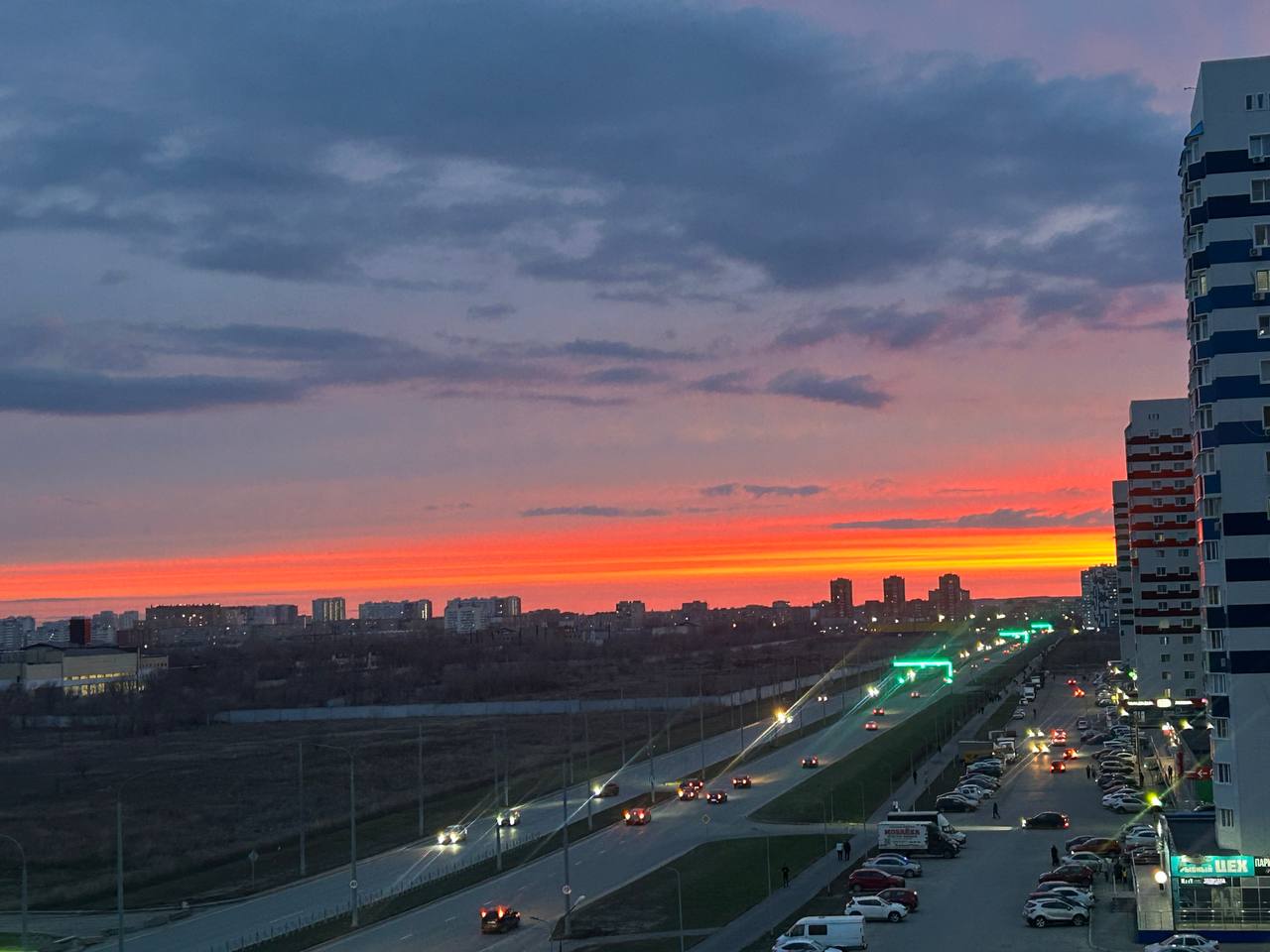 закат в Оренбурге