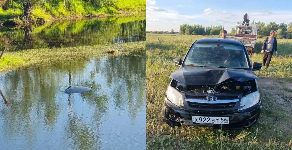 машина утонула в озере 2