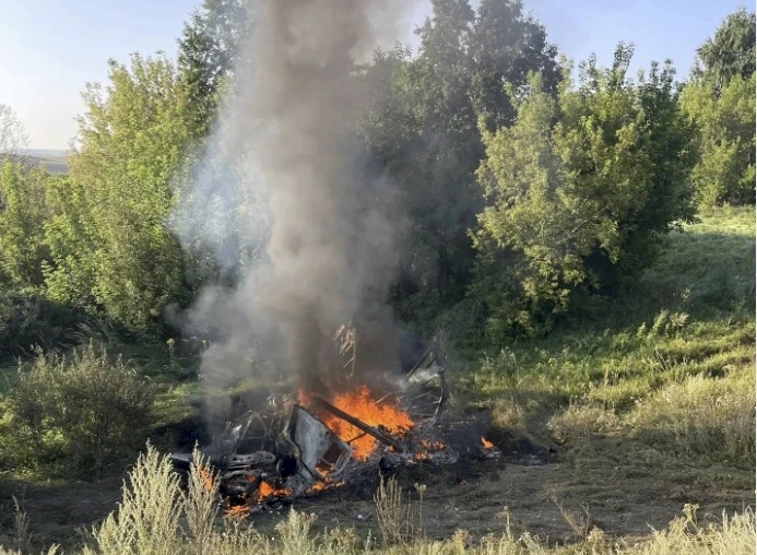 загорелся грузовик